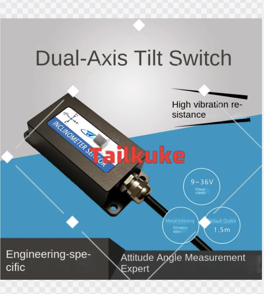 

Supply voltage 9-36V DYL644T dual-axis inclination switch high-precision angle switch sensor relay type inclination sensor