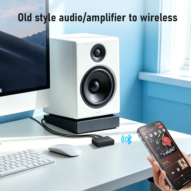 KEBIDUMEI AUX Bluetooth 6.0 Audio Receiver Hi-Fi 3.5mm Jack Audio Bluetooth 6.0 Adapter Receivers For Car Speaker PC
