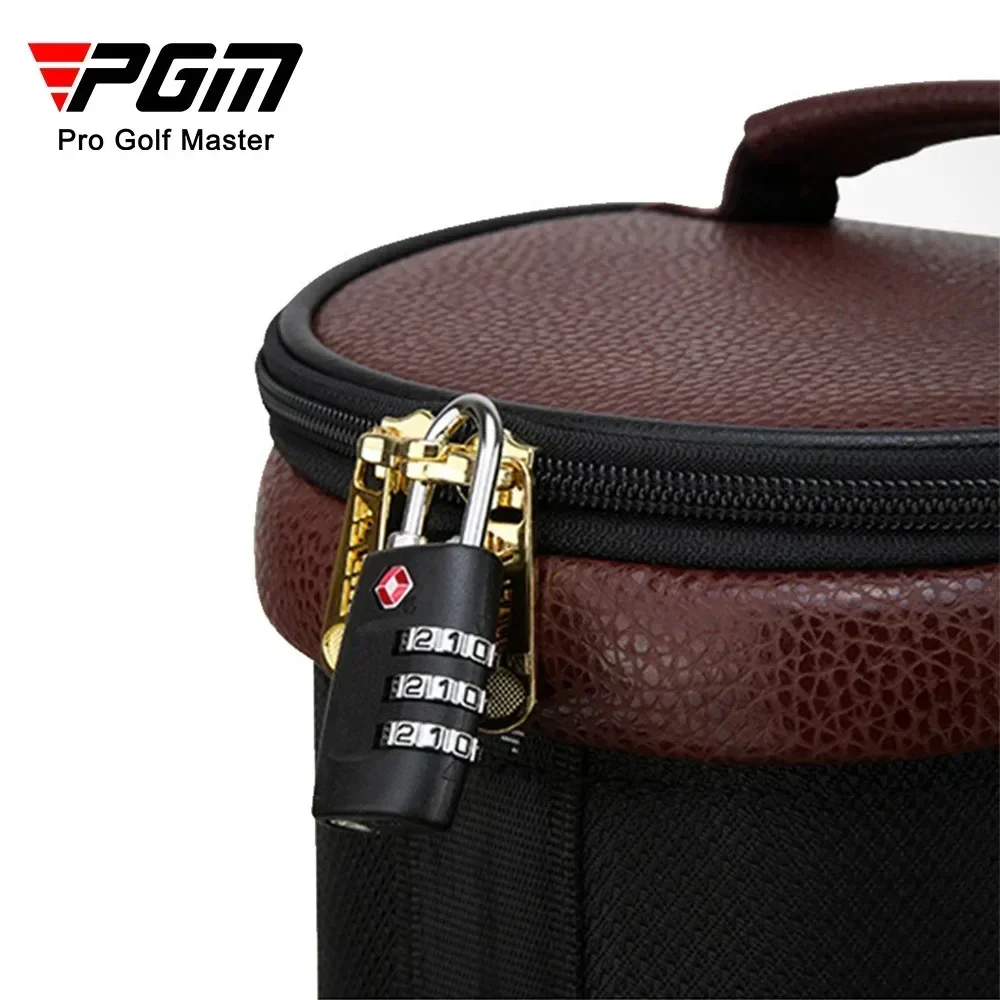 PGM Golf Extendable Ball Bag Men's Ball Bag Multifunctional Airline B ag Leather Club Ba g