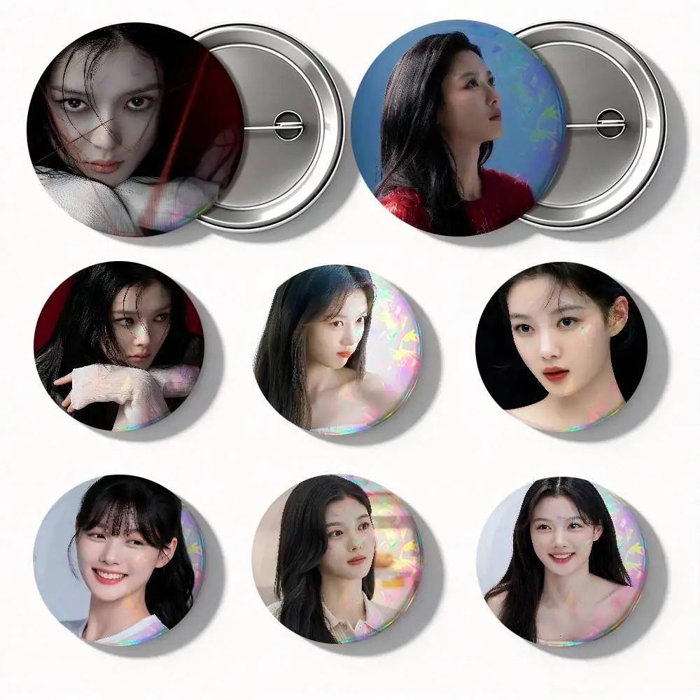 Korean Actors Kim You Jung Round Badge Lapel Pin Backpack Clothing Jewelry Accessories Gift Brooch