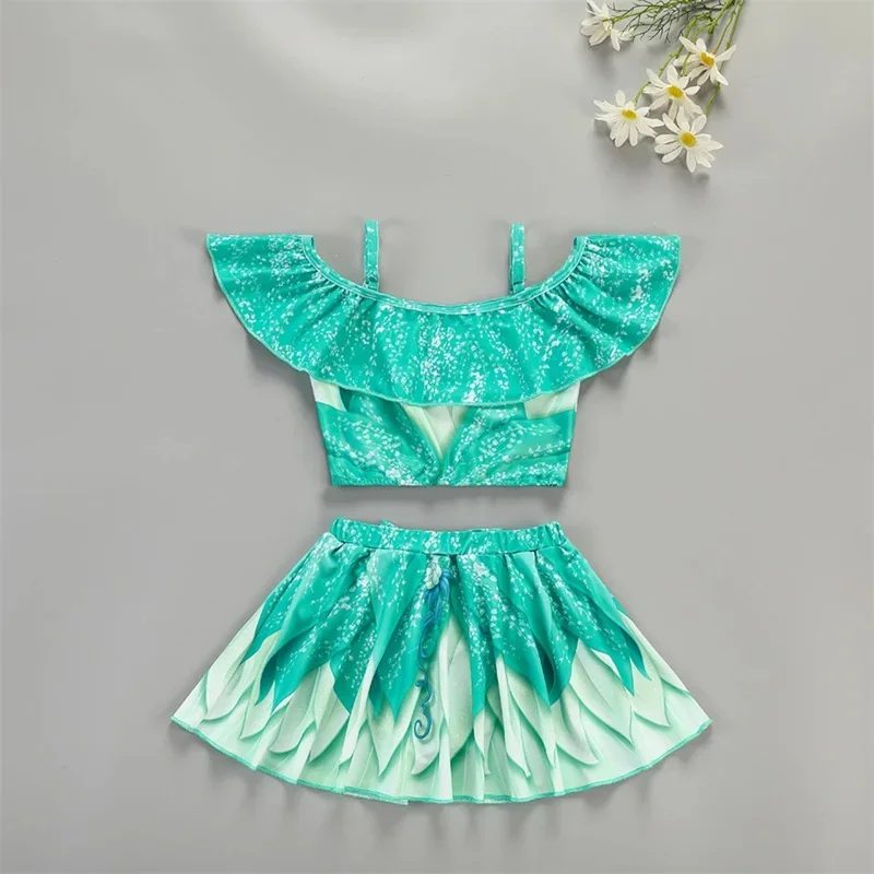 2025 新しい女の子フリルスタイルエンカント水着チャームイザベラミラベルセパレート水着子供モアナジャスミンプリンセス水着 Be AA