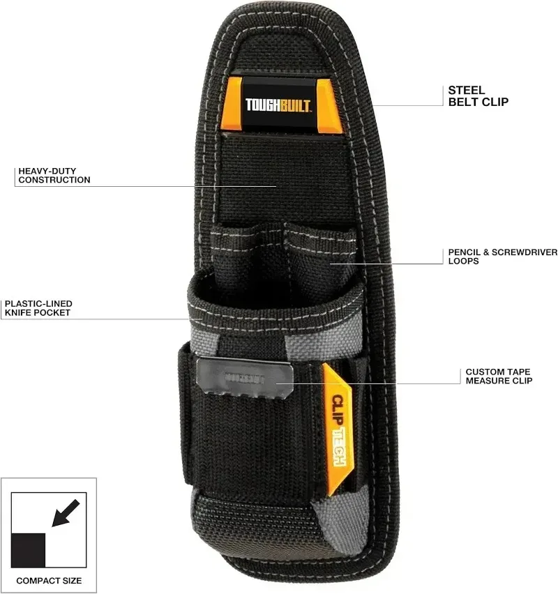 TOUGHBUILT TB-30 Custodia multiuso per coltello tascabile Borse piccole per attrezzi Borse per attrezzi manuali Accessori per borse per attrezzi resistenti
