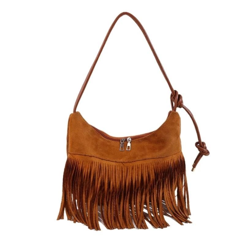 

Women Bag Tassels Shoulder Bag Large Capacity Crossbody Bag Simple Underarm Bag