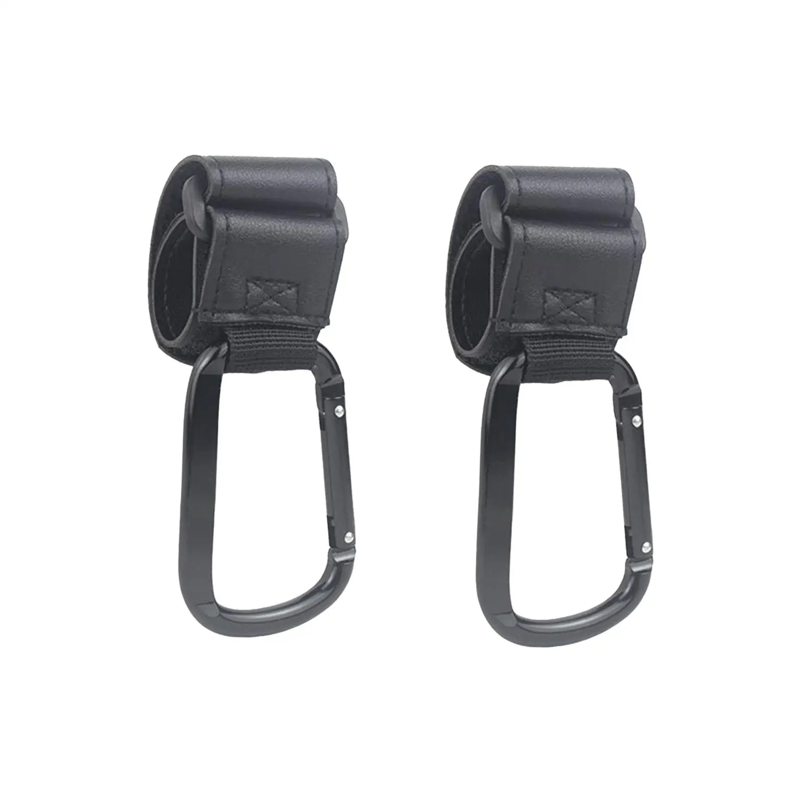 Adjustable Stroller Hooks PU Leather Handle Bag Clips for Infant Stroller Travel Organizer and Supplies