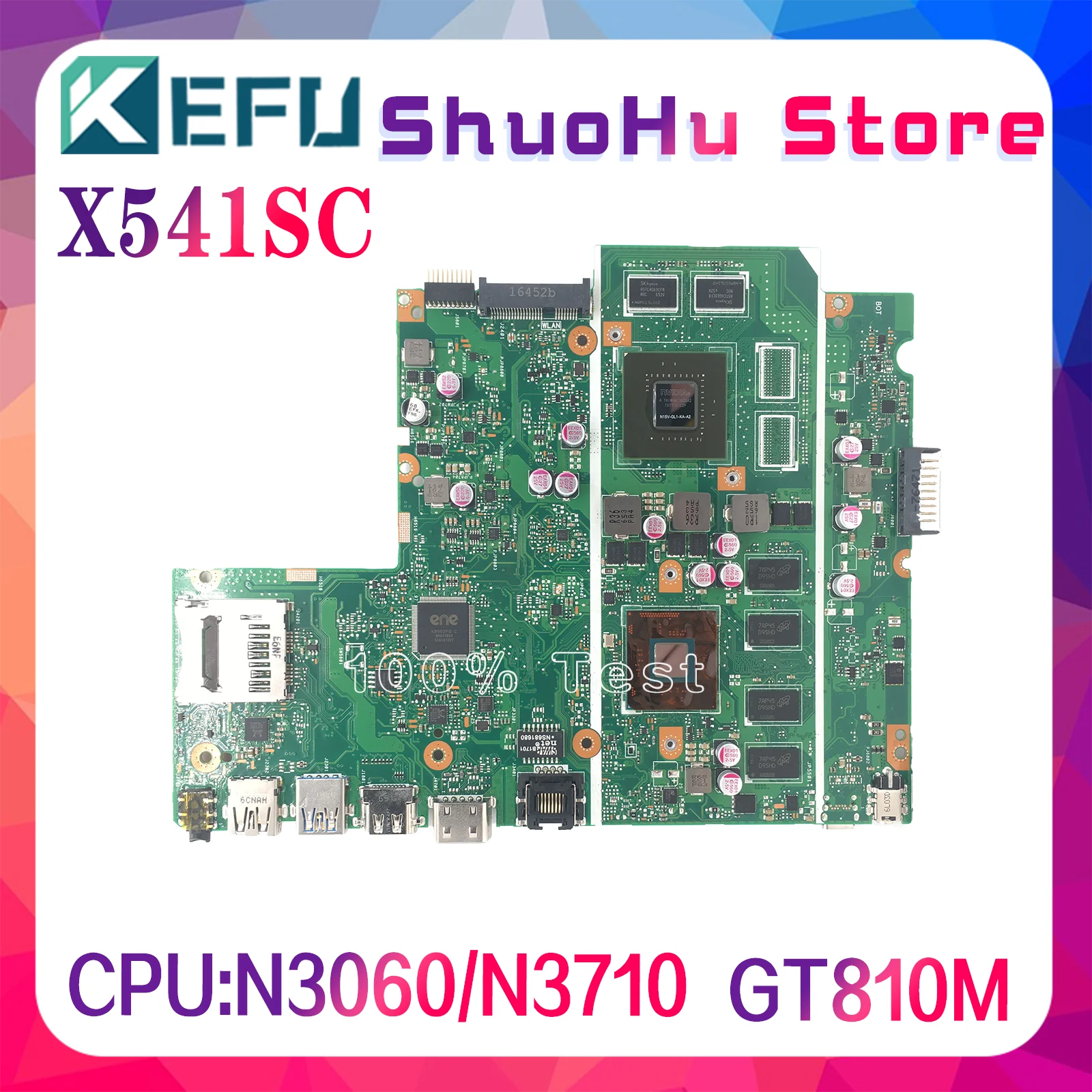 KEFU For ASUS X541SC X541S F541SC W/N3060U N3710U 2Core  4Core 4GB/Memory Laptop Motherboard Tested 100% Work Mainboard