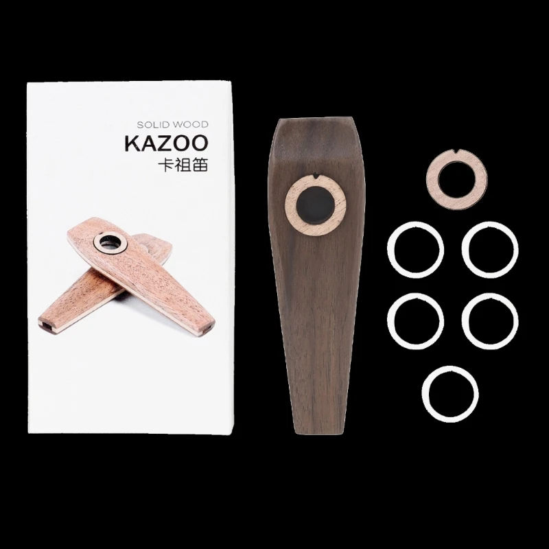 Professional Wooden Kazoos Flutes Diaphragm Mouth Kazoos Wooden Pallets Kazoo Companion For Guitar And Other Instrument