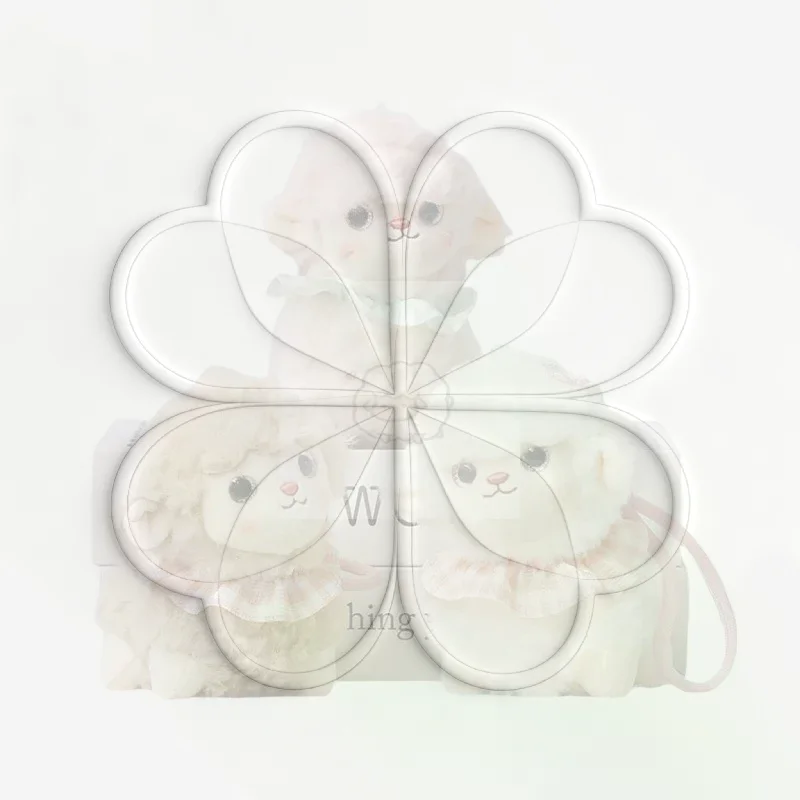 Cute Lamb Plush Stuffed Toy Soft Fluffy Fuzzy Fabric Plaid Ruffle Collar Comfortable Sleep Companion for Toddlers