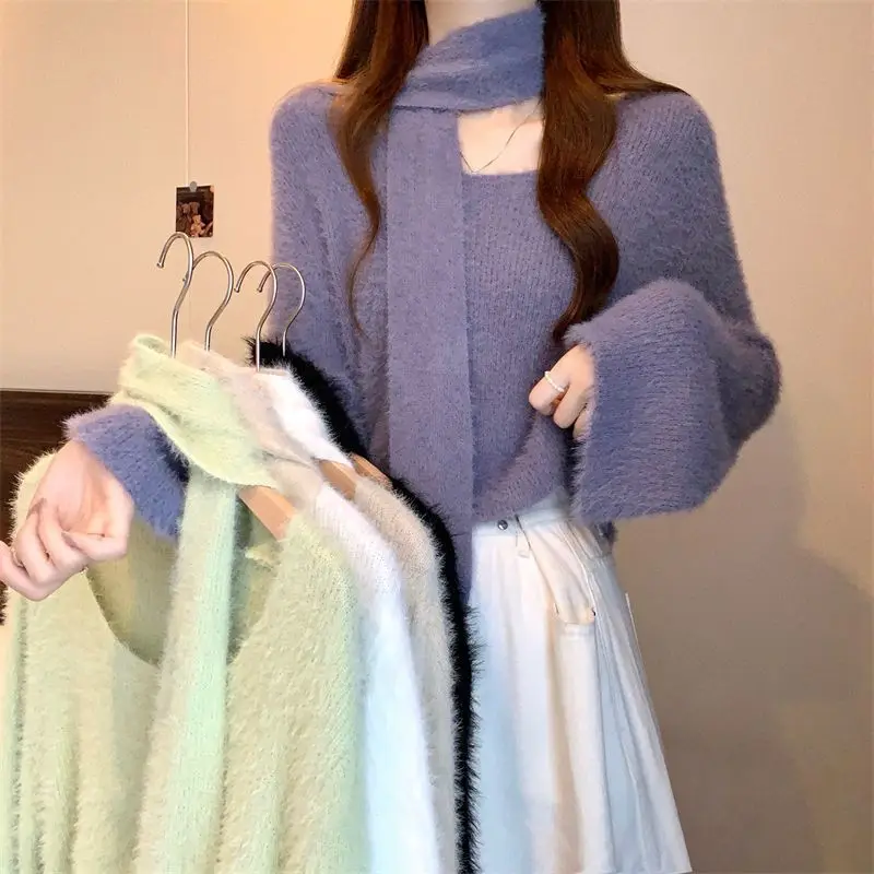 

Sweaters Jumpers Pullovers Women Colorful Rayon Cut-Out Shoulder Semi-Fitted Club Night Party Sexy Tops Fashion Autumn Basic Fit