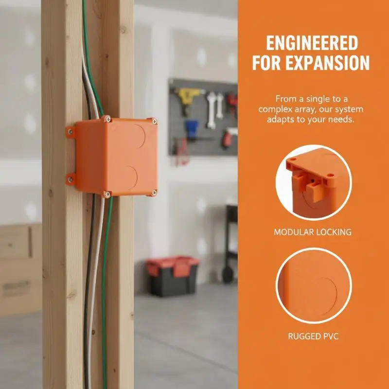 86 Type PVC Electrical Junction Box IP20 Waterproof Sturdy Assembled Structure for Home Bathroom Electrical Outlet Installation