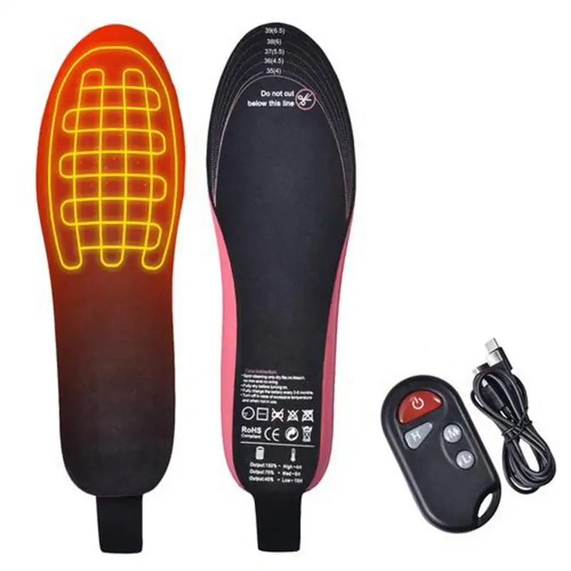 Winter Heating Insole USB Chargeable Intelligent Remote Control Heating Insole Outdoor Sports Skiing Cycing Warm Heating Insole