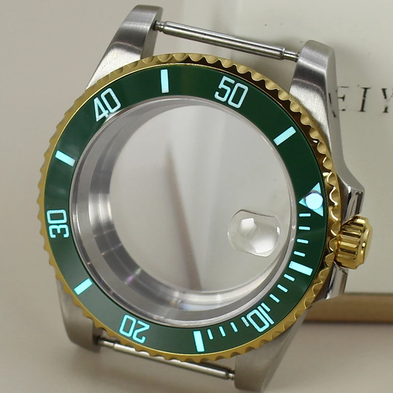 

40mm Waterproof Watch Case C3 Luminous Bezel For Seiko NH34 NH35 NH36 NH38 Miyota 8215 ETA 2824 Movement 28.5mm Dial Submariner