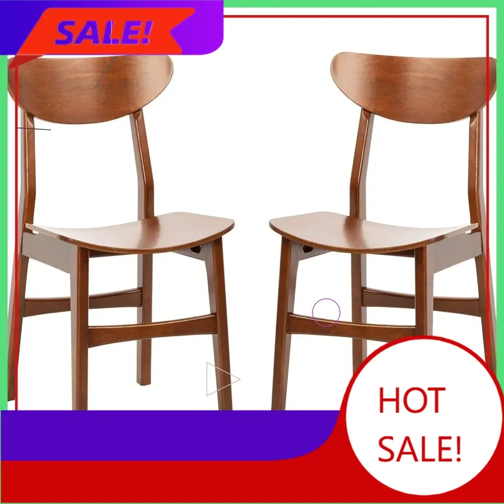 

Hot salesRetro Cherry Wood Dining Chairs Set of 2, Walnut Finish, Mid-Century Style for Home Decor