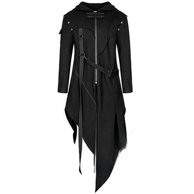 

Мужская демисезонная ветровка-пальто для костюма на Хэллоуин, удлиненная, свободного кроя, с одной пуговицей, однорядным воротником, для путешествий