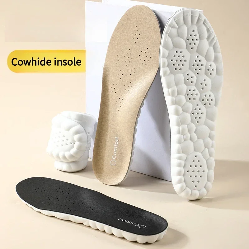 Arch Support Foot Orthopedic Insoles for Feet Cowhide Insole for Shoes Plantar Fasciitis Pads Sports Shock Absorption Shoe Sole