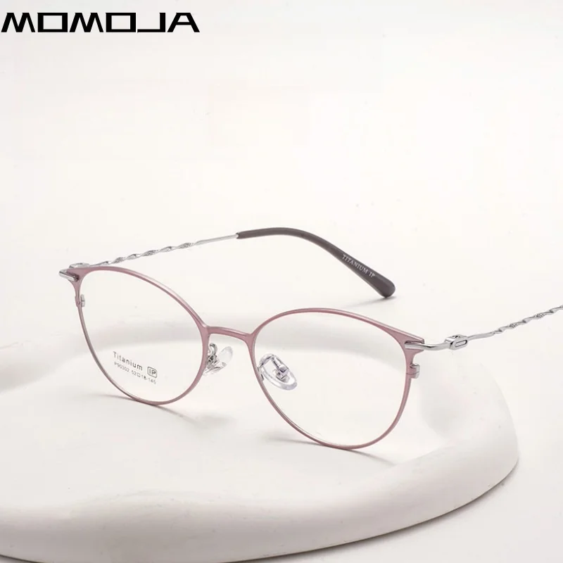 Cat's Eye Fashion Ultralight Titanium Alloy Optical Eyewear Frames Exquisite Threaded Temples Myopia Prescription Glasses 90302
