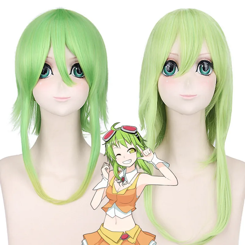 

Synthetic Anime Cosplay Wig Mi-ku-Gumi Inspired Gradient Teal Long Flipped Short Hair for Party Roleplay Costume