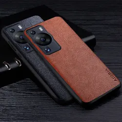 Leather Case For Huawei P60 P50 Pro Pocket Premium Business Style Retro Litchi Pattern Back Cover for huawei p60 pro phone case