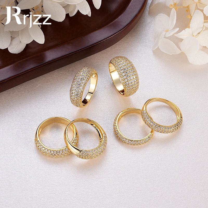 

Rrjzz Micro-pave Lab CZ Diamond Party Парные кольца 14 К Серебро Позолоченные Мужчины Женщины Кольцо в стиле рок-панк на день рождения Ювелирные изделия Подарок