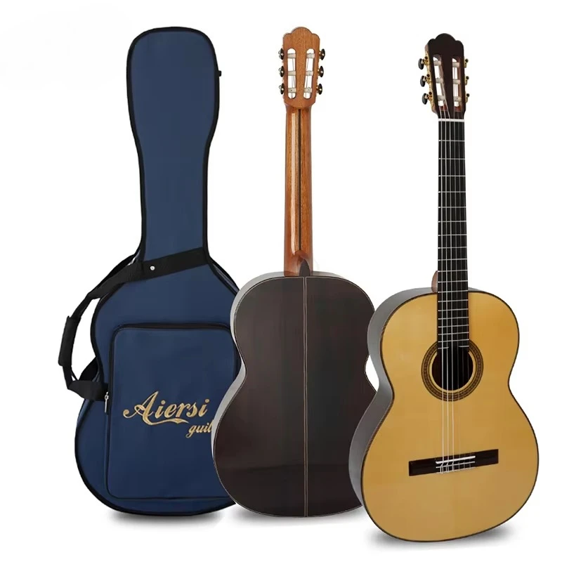 

Gloss All Solid Spruce Top Rosewood Body Concert Solo Playing Nylon String Classical Guitar Instrument