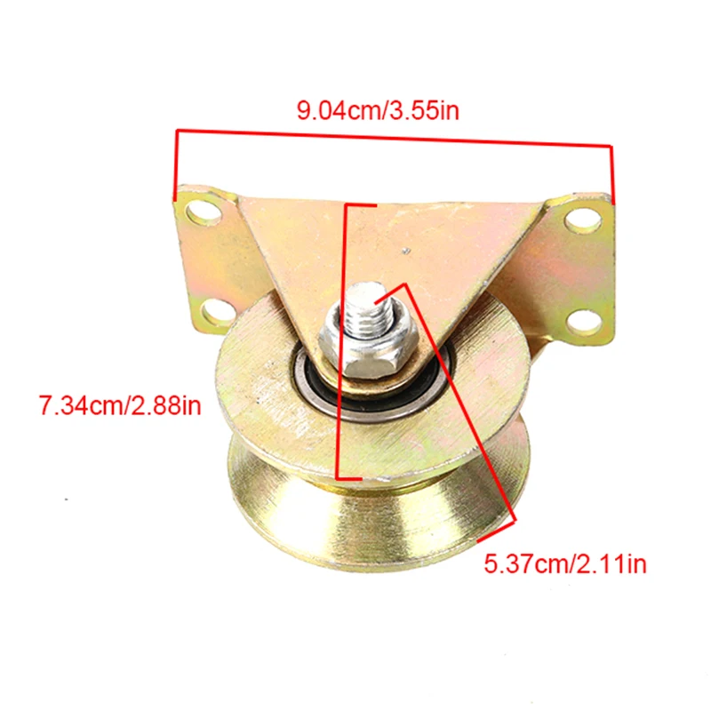 Roda pequena de porta deslizante - 50 mm de diâmetro com ranhura de rolamento em forma de U, resistente para ferro angular e trilhos guia