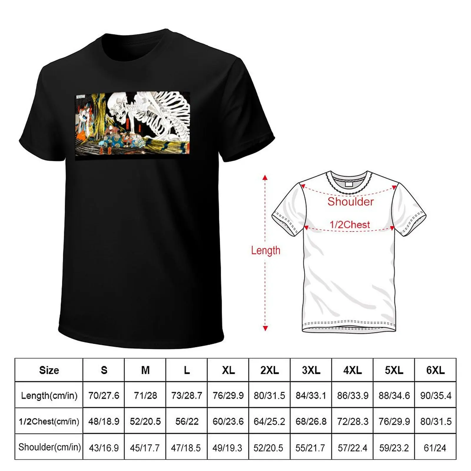 Utagawa Kuniyoshi Takiyasha The Witch And The Skeleton Spectre T-Shirt Casual Pattern Print Tee Shirt