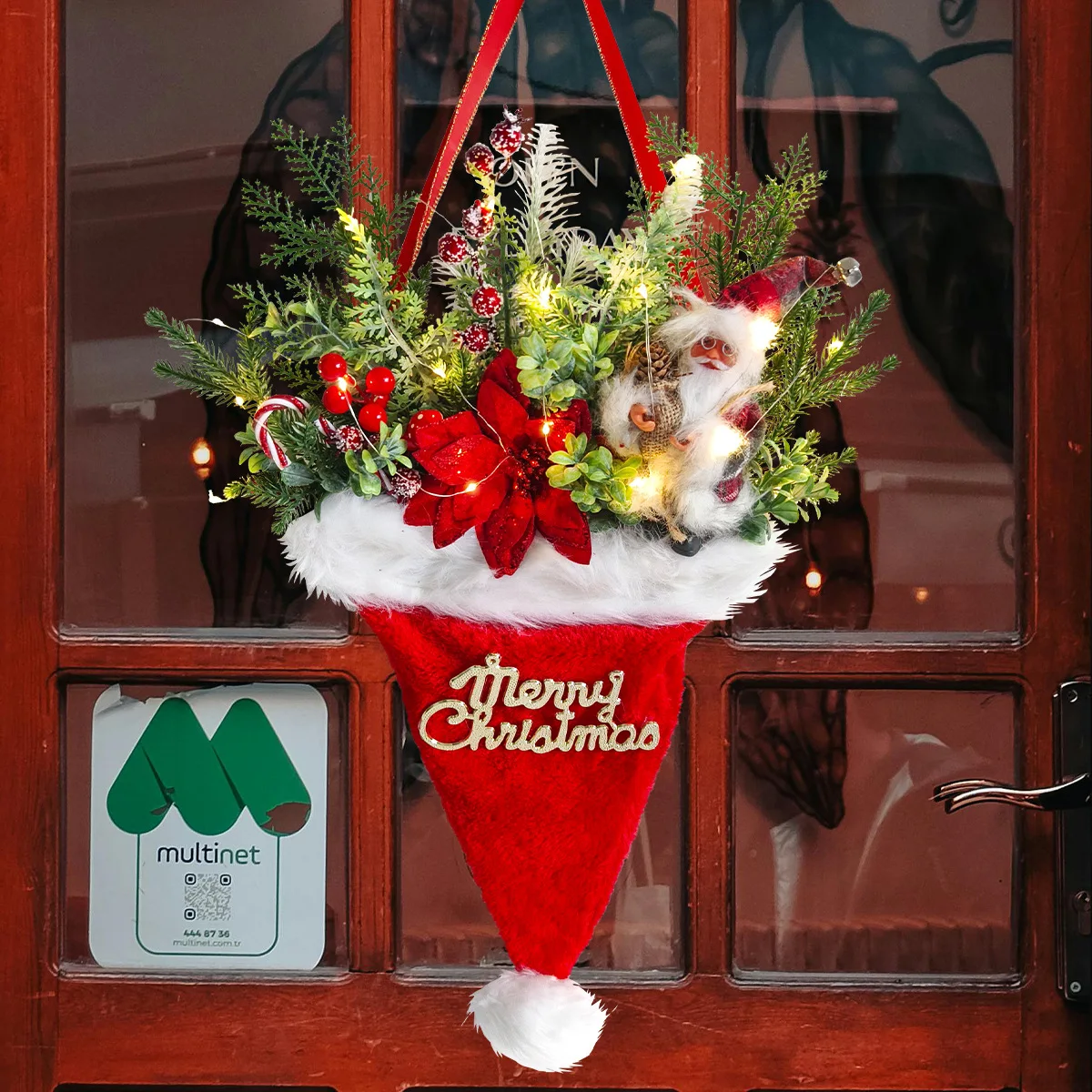 

New Creative Luminous Christmas Hat Decorative Pendant Luminous Christmas Tree Decoration Unique Holiday Accessories