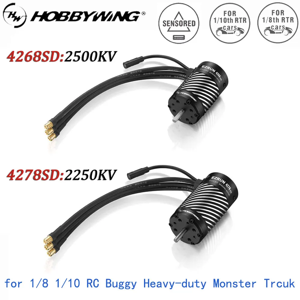 

HOBBYWING EZRUN 4268SD 2500KV 4278SD 2250KV G2R Senored Brushless Motor 3-6S for 1/8 1/10 RC Heavy-Duty Monster Truck Buggy Cars