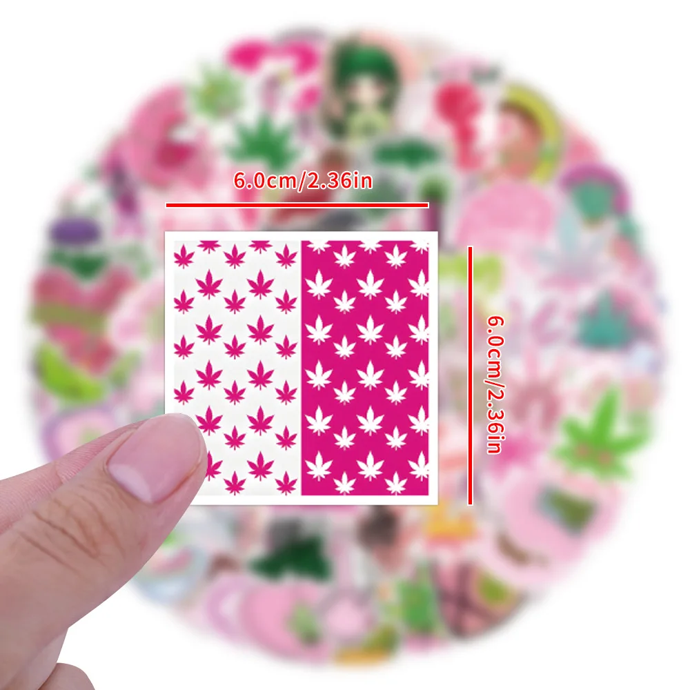 55/110PCS Planten Gras Stickers Waterdicht Roze Cartoon Graffiti Decoratie DIY Notebook Mobiele Telefoon Fiets Water Cup Kinderen speelgoed