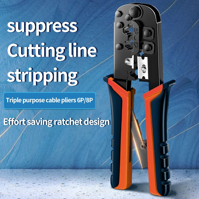 Network Cable Clamp RJ45 Crimper RJ11 RJ12 Crimping Tool Ethernet Network LAN Cable Crimper Cutter Stripper Plier for 6P 8P RJ45