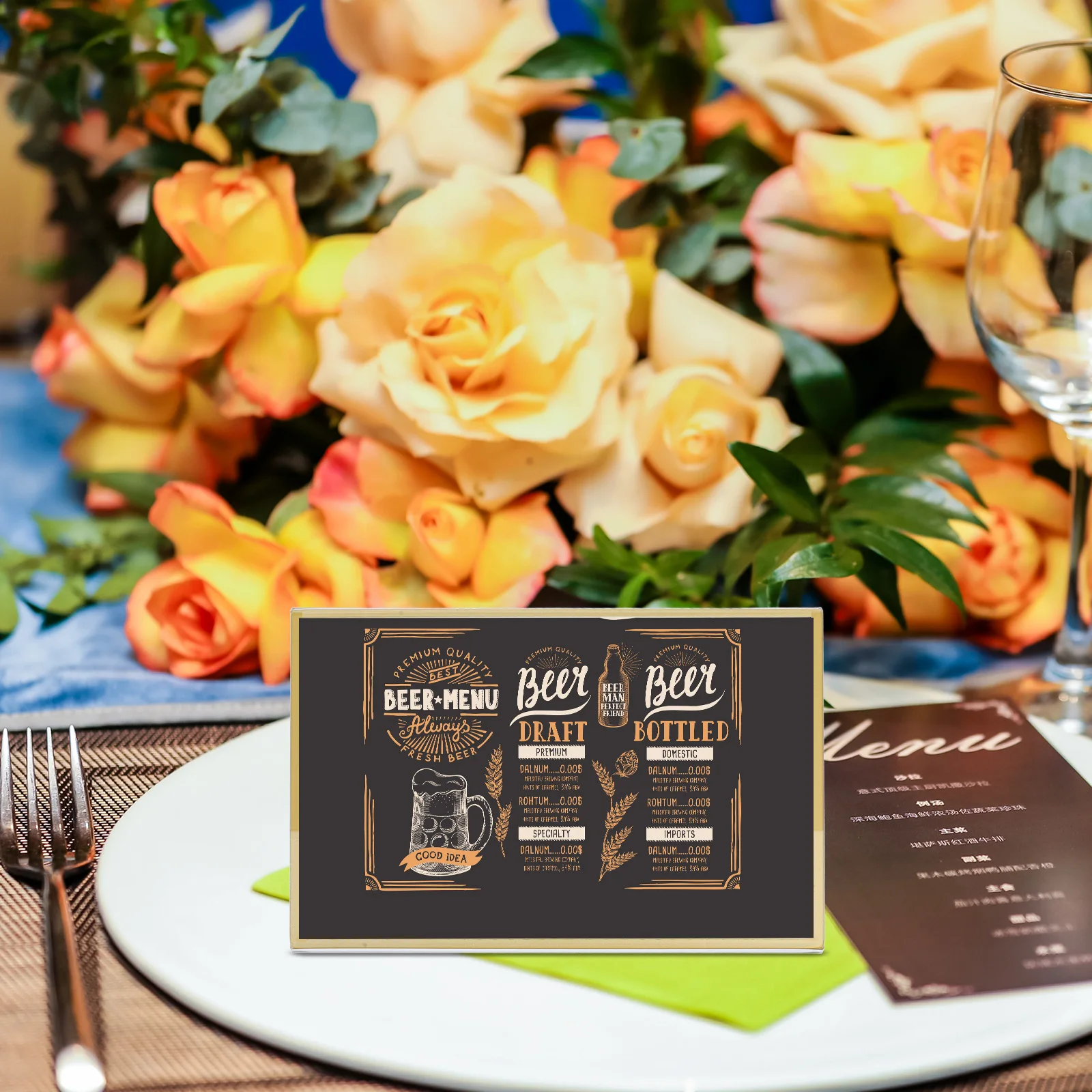 

6pcs Acrylic Sign Holder 10.2X15.2Cm Clear L Shape Table Top Stand For Menu Flyer Display Photo Paper Frame Office Store