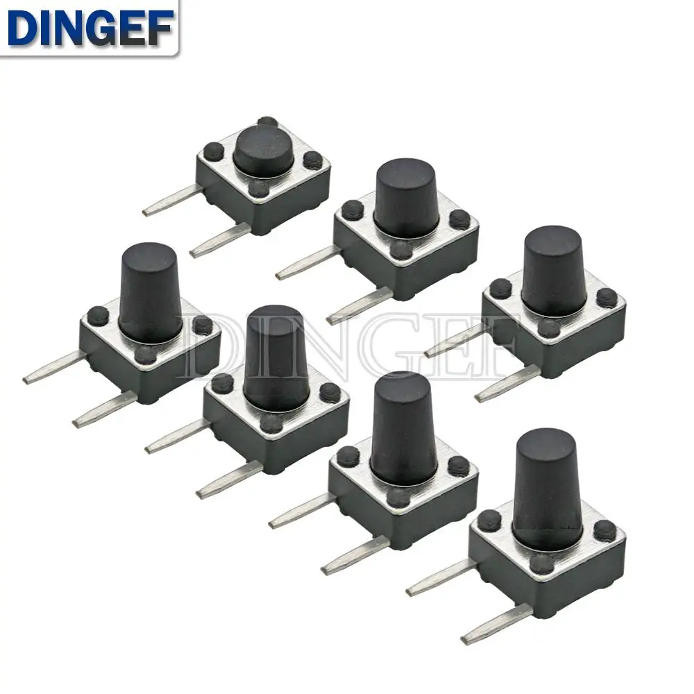 

50 шт./лот 6x6x4,3/5/5,5/6/7/8/9 мм черный 6x6 тактовый кнопочный переключатель боковой 2Pin 6*6 * боковая вставка микропереключатель кнопка