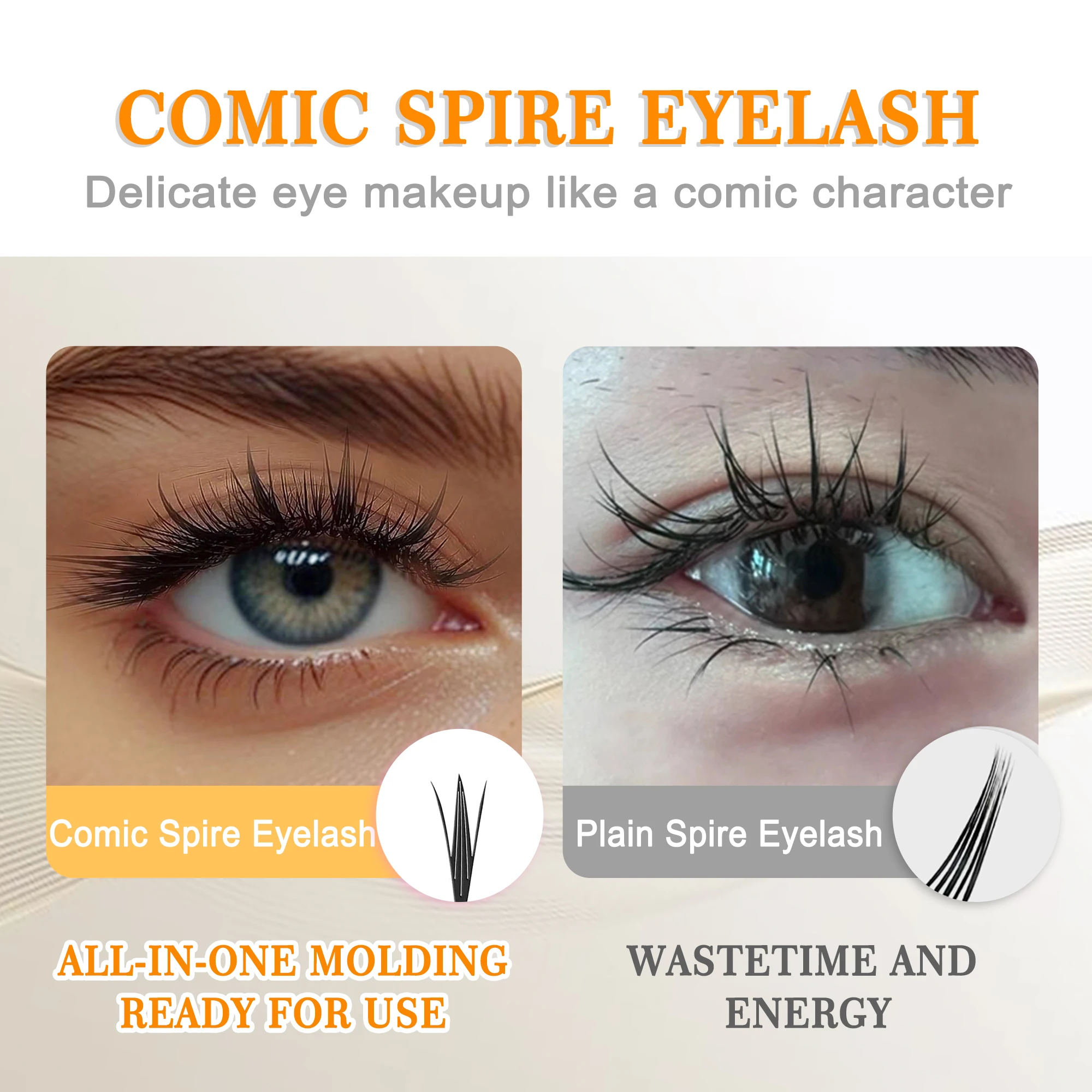 CoMango comic spire lashes light luxury manga feather shape premade fans lash russian volume w shape eyelash extensions
