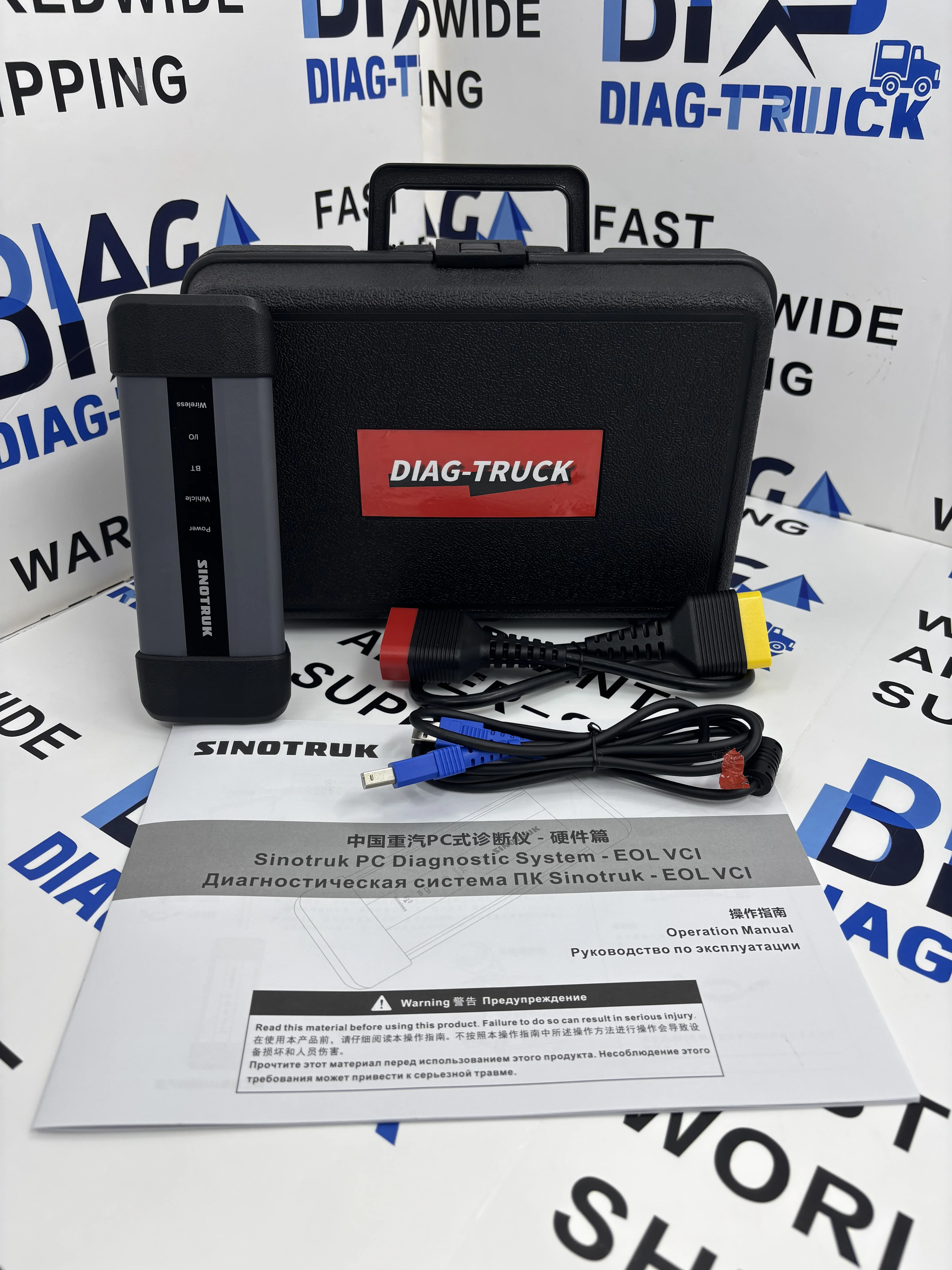 Heavy-duty Truck 3rd Gen New Version 6-in-1 EoL Detection Diagnostic Tool, Sinotruk SITRAK CG7 & HOWO Vehicle Decoder and Flashi