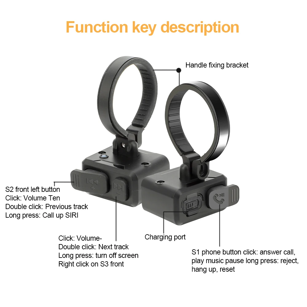 وحدة تحكم عن بعد للوسائط متوافقة مع تقنية البلوتوث مضادة للانزلاق لتوجيه السيارة والدراجات النارية بدون استخدام اليدين وحدة تحكم المقود اللاسلكية