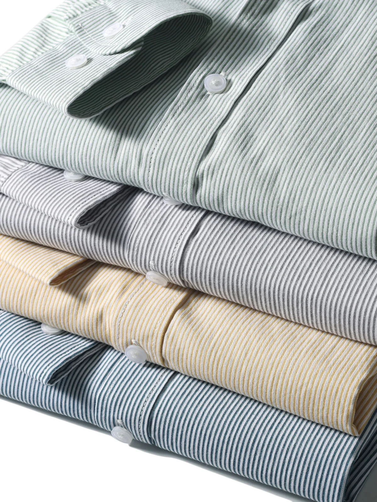 ウェイド 肌に優しい純綿 メンズ 春 カジュアル ロングスリーブ ストライプ柄 通気性 通勤 スタンドフィット デイリーウェア