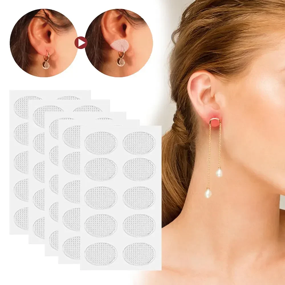 100PCS Invisible Ear Lift Patch for Ear Lobe Support Ear Care for Stretched Torn Lobes & Relieve Strain From Heavy Earring