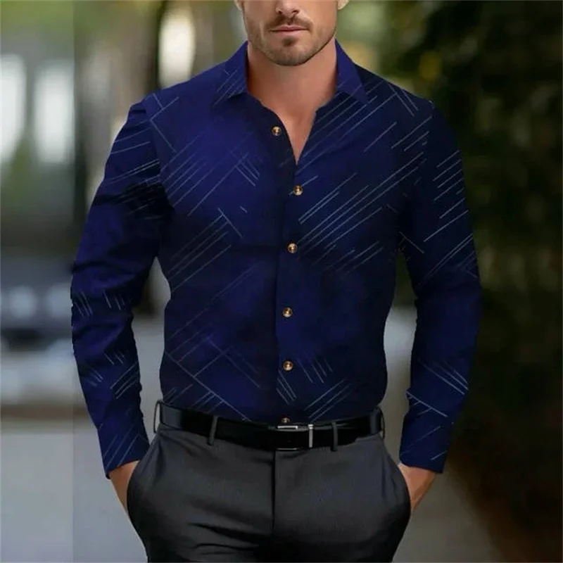 Camisa de manga larga para hombre, ropa Hawaiana de negocios, informal, de un solo pecho, 10 colores, novedad de 2024