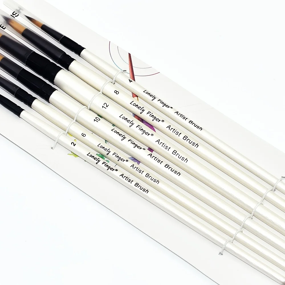 6 stücke Künstler Pinsel Set Nylon Tipps Künstler Pinsel Für Acryl Öl Aquarell Acryl Malerei Körper Gesicht Rock kunst – Detail 5