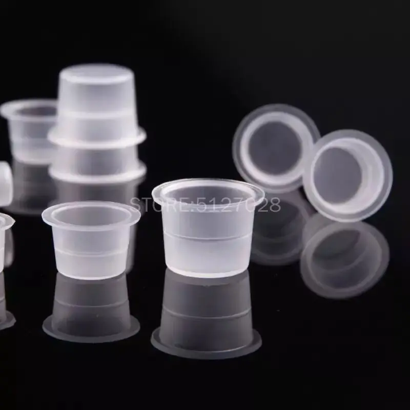 100Pcs plastica Microblading Tattoo Ink Cup Cap Pigment Clear Holder Container S/M/L Size per Needle Tip Grip Tattoo Supplis