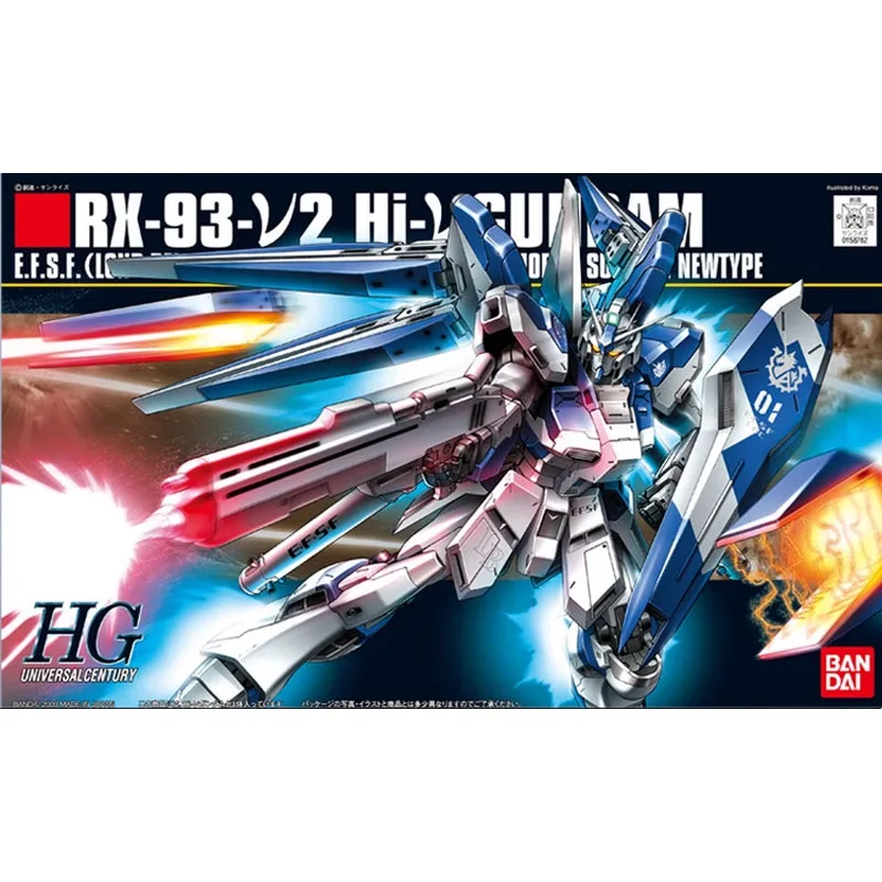 

Bandai Original HGUC 1/144 Anime RX-93-v2 Hi-ν Gundam Assembly Model kit Action Figure Toys For Kids Collectible Gift