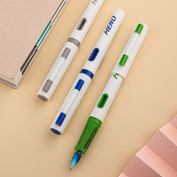 Hero 398 Antibacterial fountain pen two-color gift box set Office writing pen School students office stationery supplies