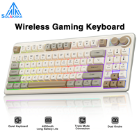 SOLAKAKA SK90 Tri-mode Wireless Keyboard Membrane Ergonomic RGB Backlit Office Gaming Keyboard Full Lubricated Low Noise