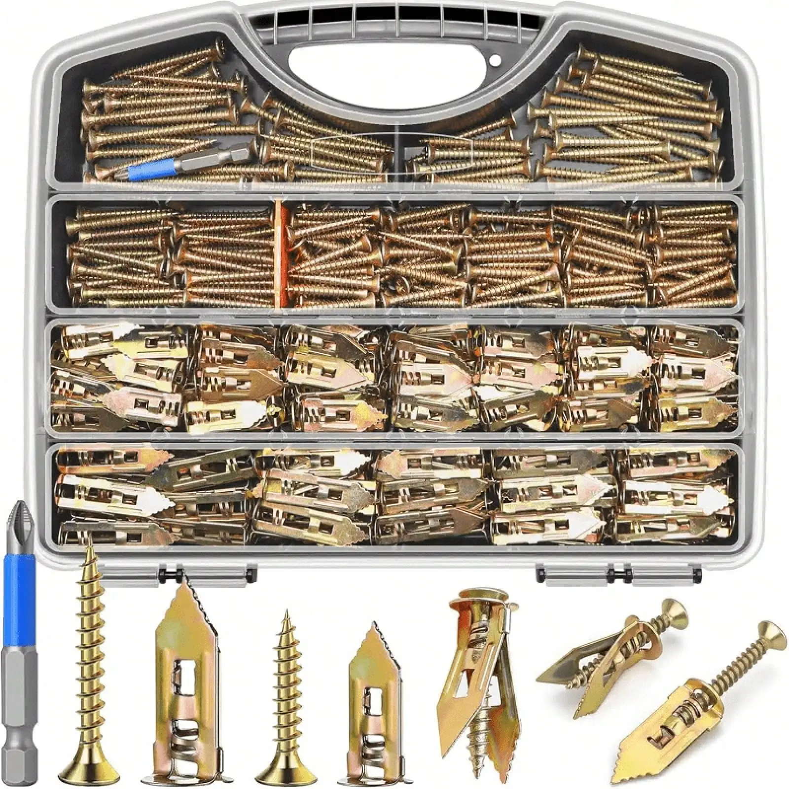 480-Piece Heavy-Duty Drywall Expansion Anchor Kit - Self-Drilling Anchors And Screws, Suitable For Home Maintenance, Wall Hanging, And Outdoor Garden Decoration