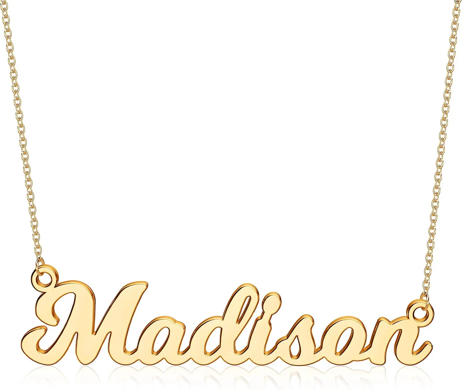 

Персонализированное именное ожерелье Ursteel, позолоченное 14-каратным золотом, изящное именное колье-жетон, ювелирное украшение с именем на заказ