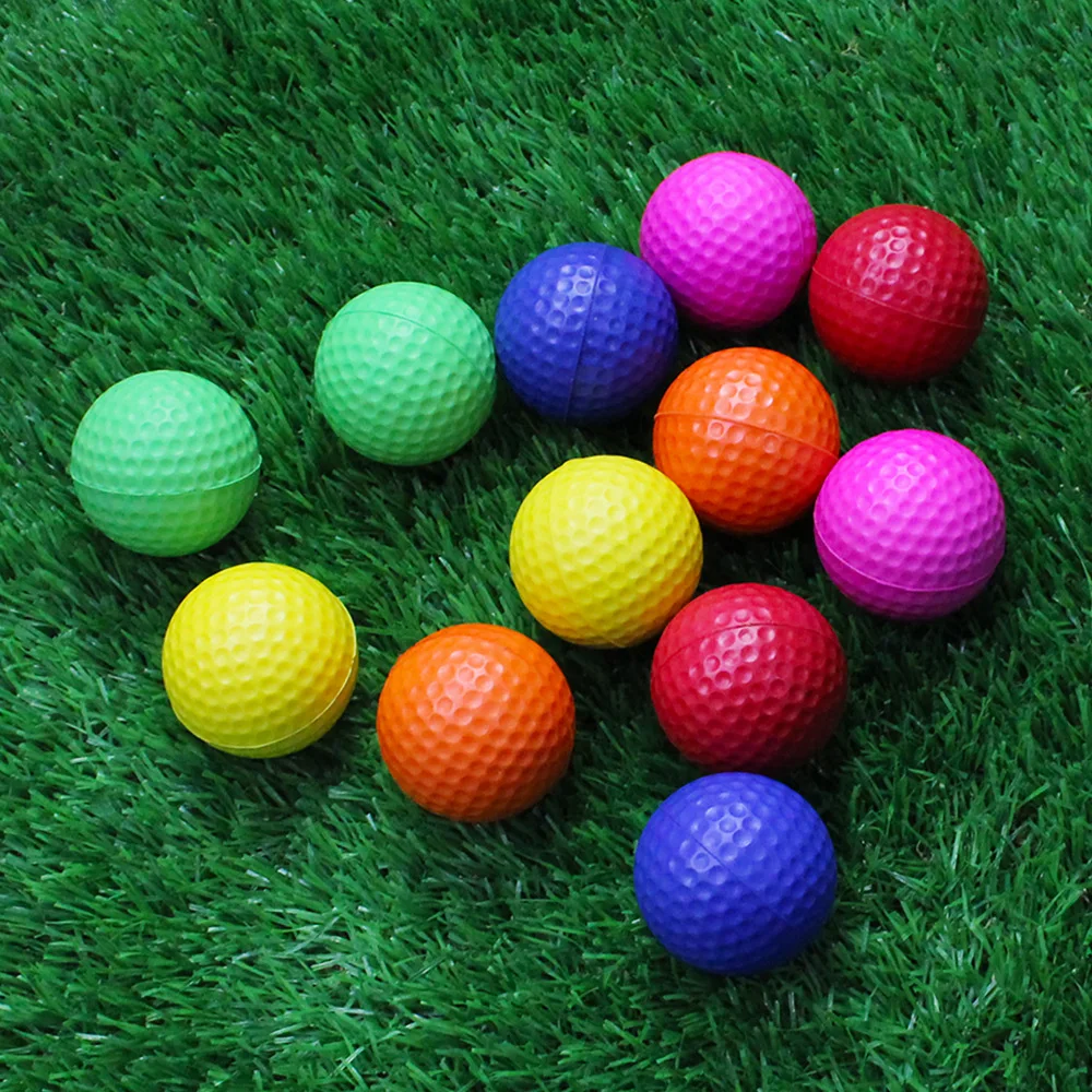 10PCS New PE Indoor Golf Practice Ball Elastic Multiple Colour Pet Toy Ball Lightweight Nonporous Golf Supplies Outdoor