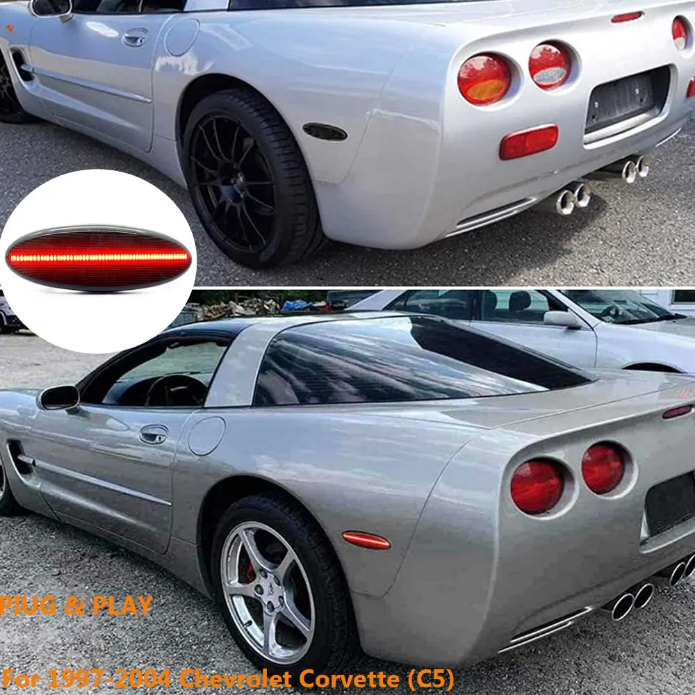 

2Pcs LED Side Marker Light Rear Fender Lights Red Signal Lamps for Chevrolet Corvette C5 1997-2004 Coupe Z06 Convertible
