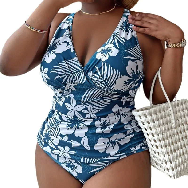 Bikini de una pieza talla grande para mujer de nuevo estilo con estampado digital