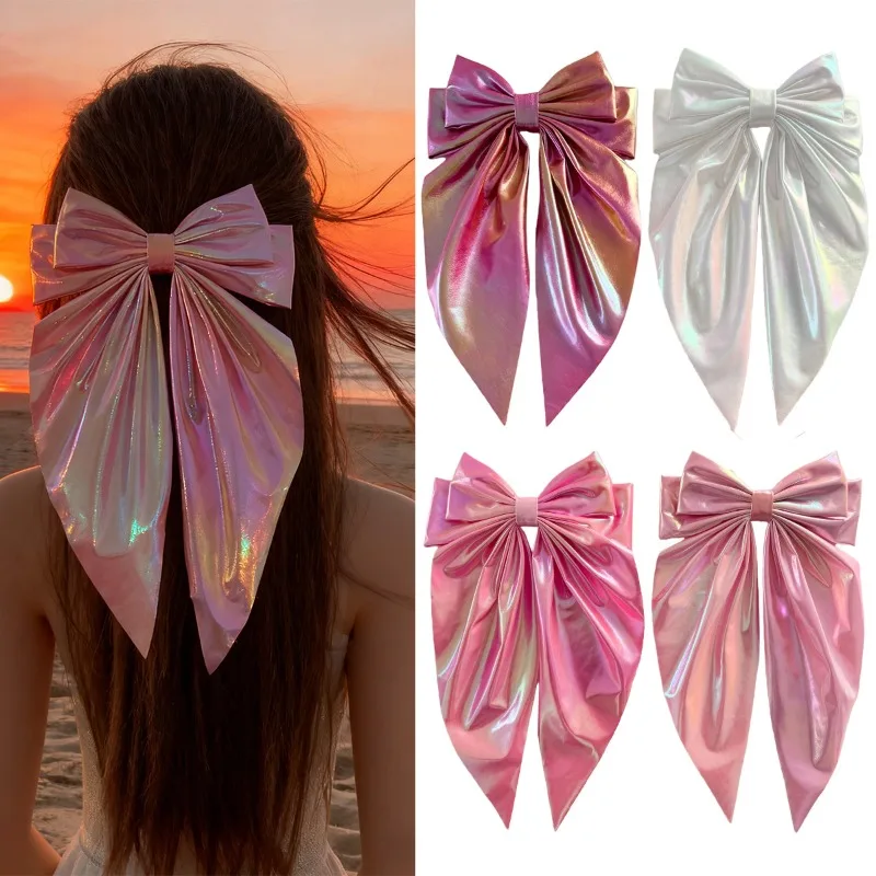 

1 шт. Игривые заколки для волос с голографическими акцентами, большие, модные, блестящие, для женщин и девочек, аксессуар для причесок на вечеринки и фестивали