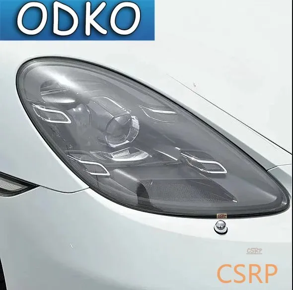 2 Pcs Car Front Light Transparent TPU Headlight Protective Film For Porsche 911 718 Cayenne Panamera Macan Taycan Accessories