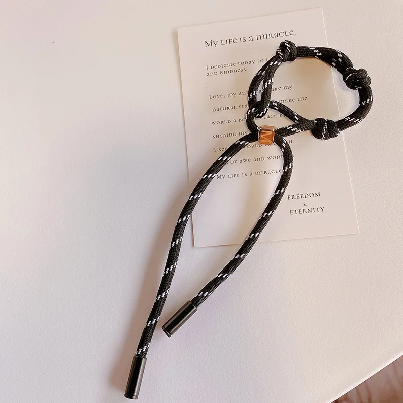 Braid Rope Pendant for Bag, Weave Nylon Bracelet, Decoração Tornozeleira Elegante, Acessórios Personalidade, Miu Weave